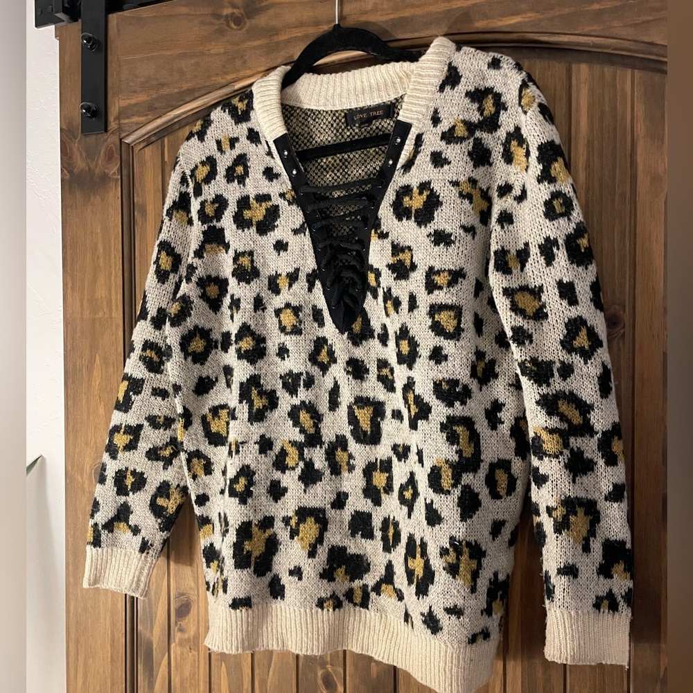 Chunky cheetah print sweater